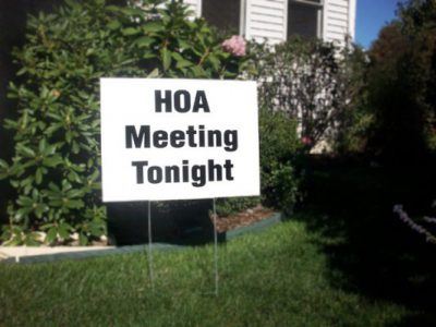 HOA Meeting sign