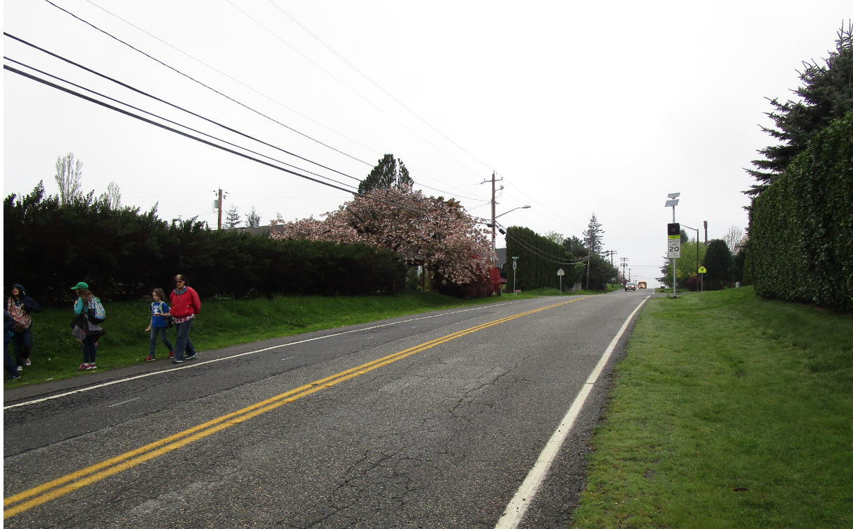 Lack of sidewalks creating a hazard for school children that walk to Skyline Elementary