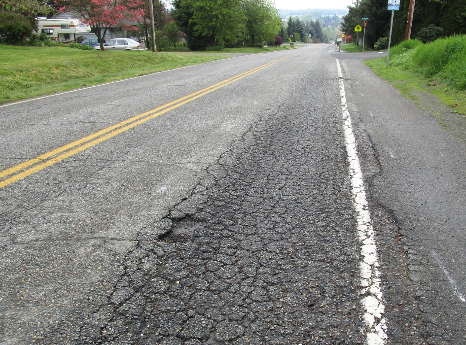 Alligatored roadway and failing subgrade