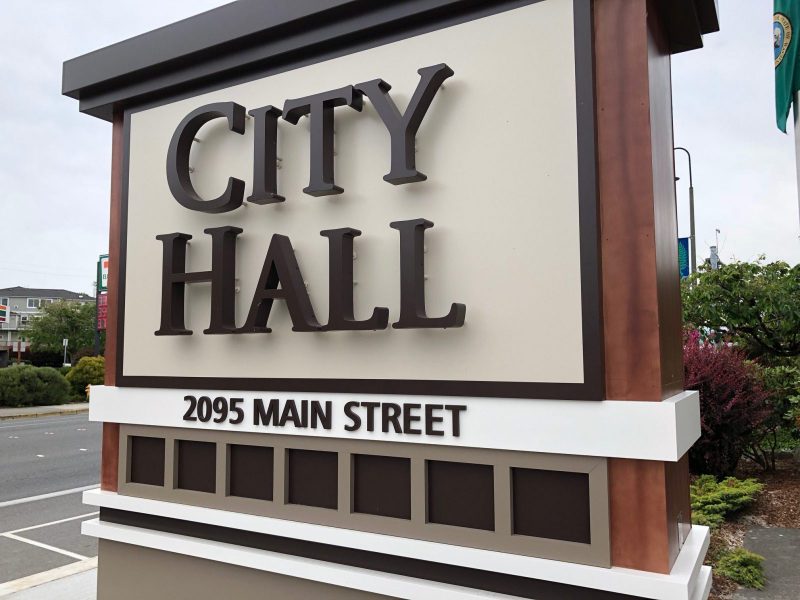 city hall sign